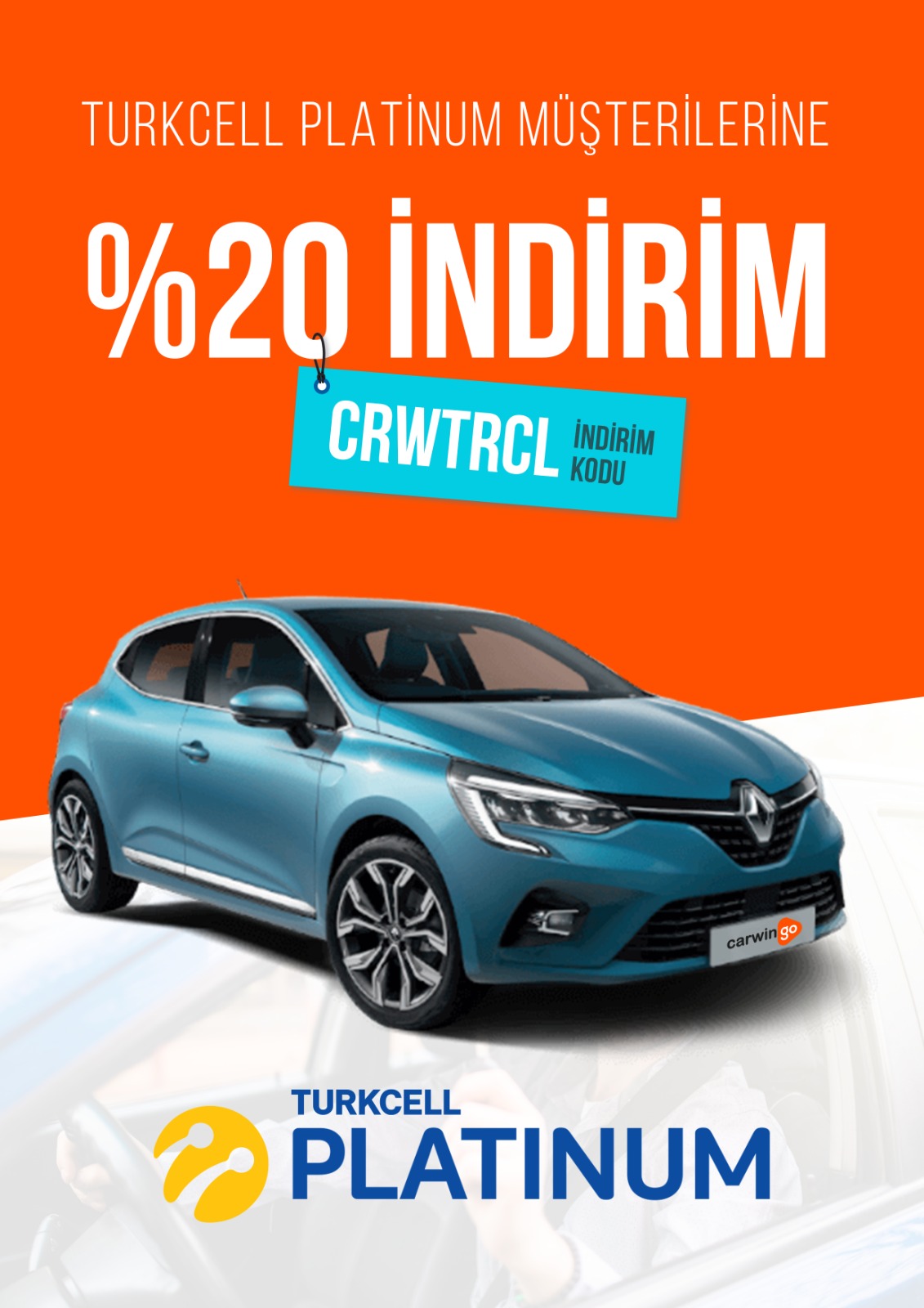 Turkcell Platinum Müşterilerine %20 İndirim Fırsatı Carwingo'da