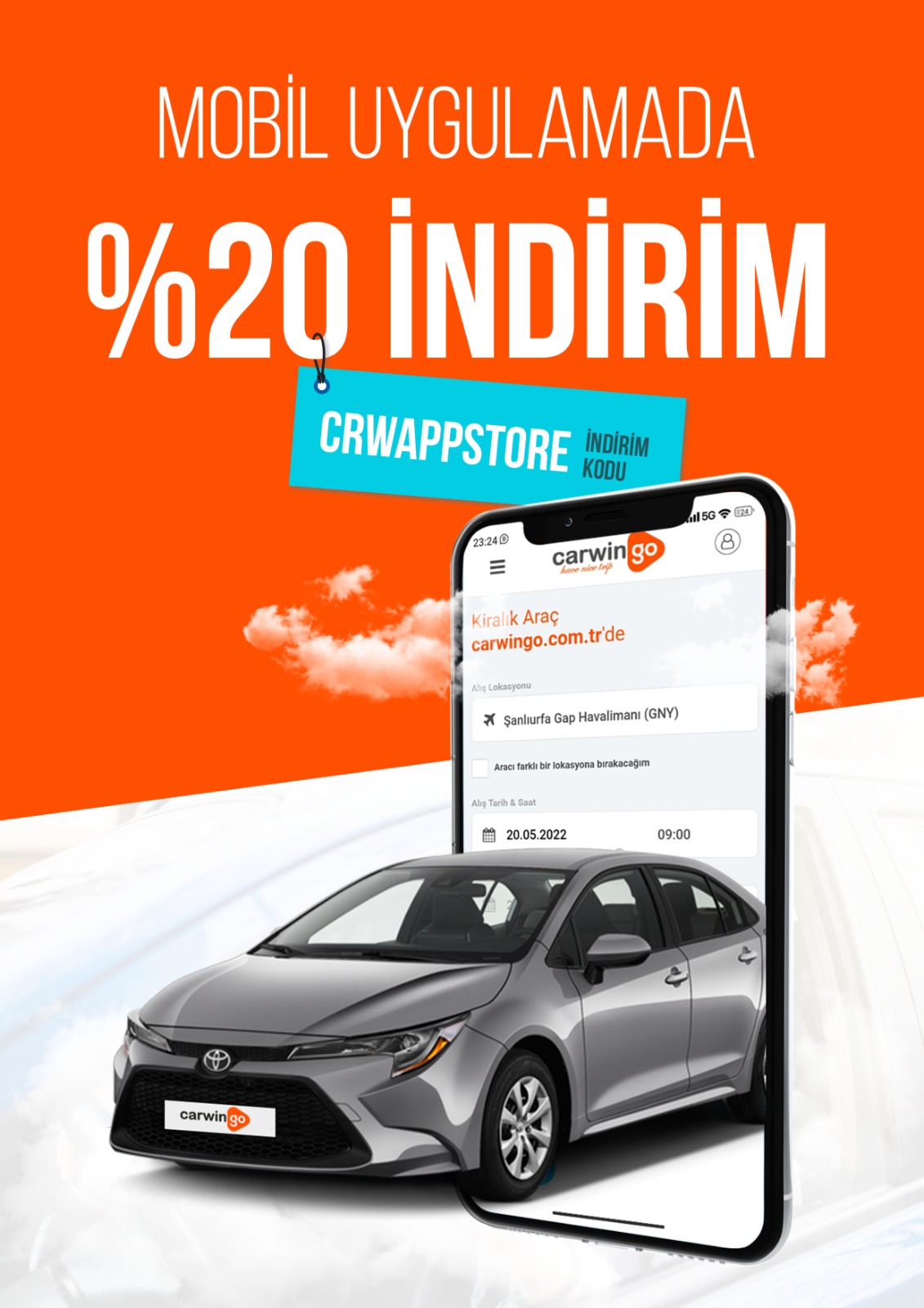 Carwingo Uygulamamızı App Store veya Google Play Store dan İndirin Anında %20 İndirim Fırsatını Kaçırmayın